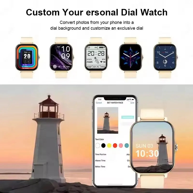 Smart Watch — Full Touch Screen with Call, Music Control & Notifications for iPhone & Android