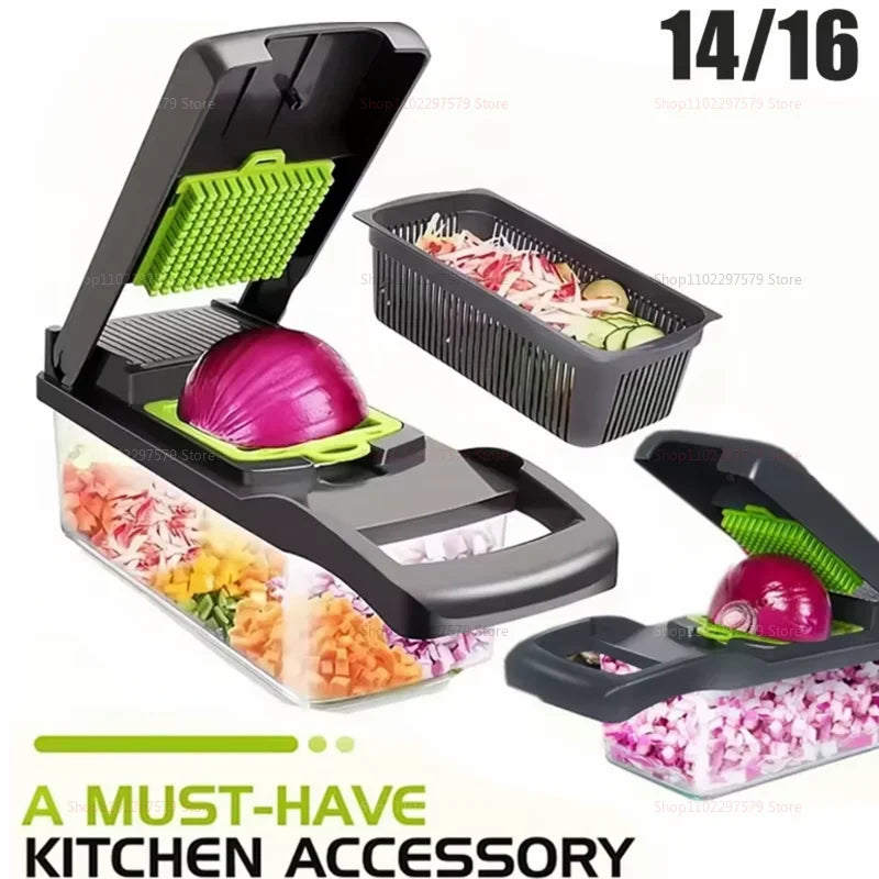 Multifunctional Vegetable Chopper — Portable Slicer, Shredder & Grater for Kitchen
