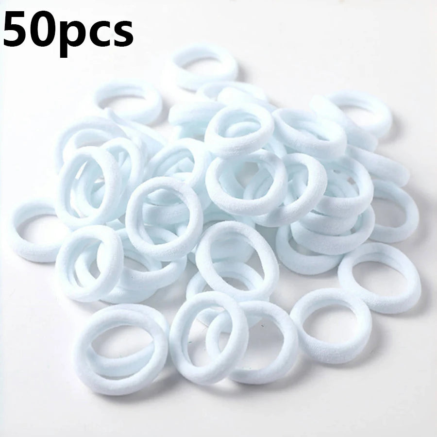 50PCS Candy Color Nylon Scrunchie Set — Women & Girls Hair Ties & Ponytail Holders Fashion Accessories