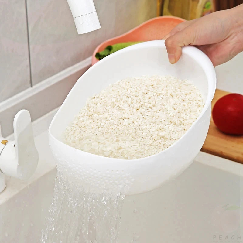 Multi-Purpose Rice Drain Basket — Fruit & Vegetable Colander Sieve for Kitchen