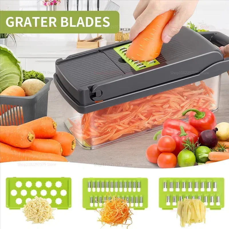 Multifunctional Vegetable Chopper — Portable Slicer, Shredder & Grater for Kitchen