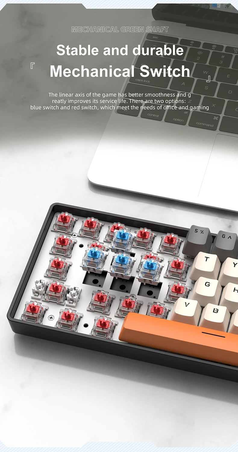 APAYADO K61 Mini Mechanical Keyboard — 61 Keys RGB Wired Gaming Keyboard 60% Portable