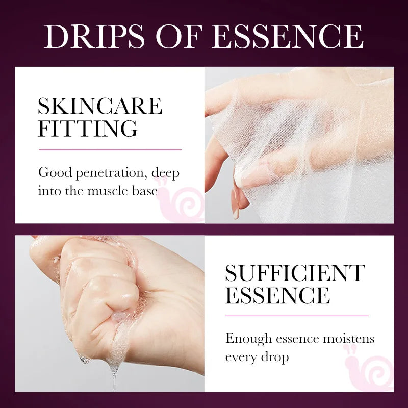 SADOER Snail Collagen Face Mask 5pcs — Firming Moisturizing Brightening Hydrating Facial Skin Care