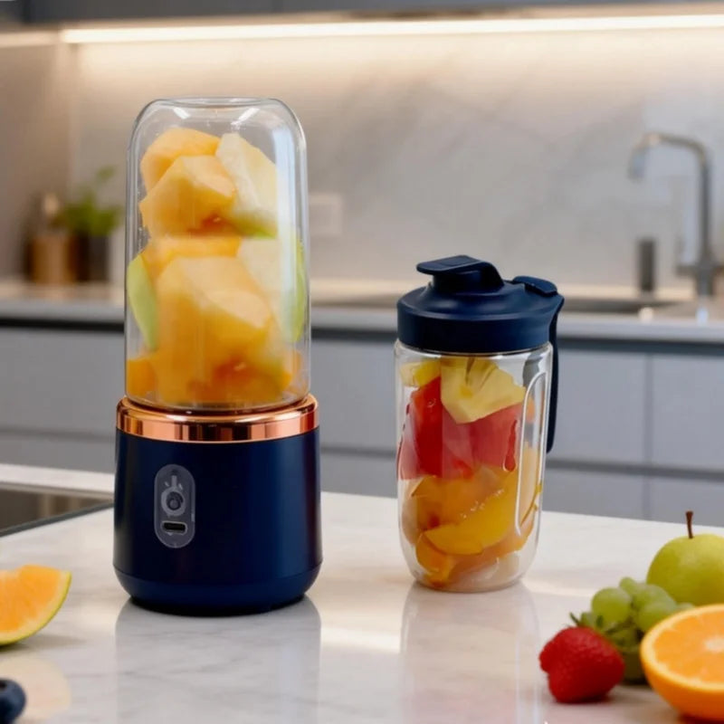 Double Cup Portable Blender — USB Juicer for Smoothies, Milkshakes & Juices