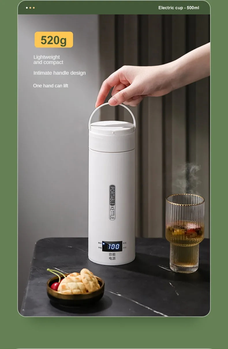 Portable Electric Travel Kettle – Fast Boiling 304 Stainless Steel Water & Baby Milk Warmer