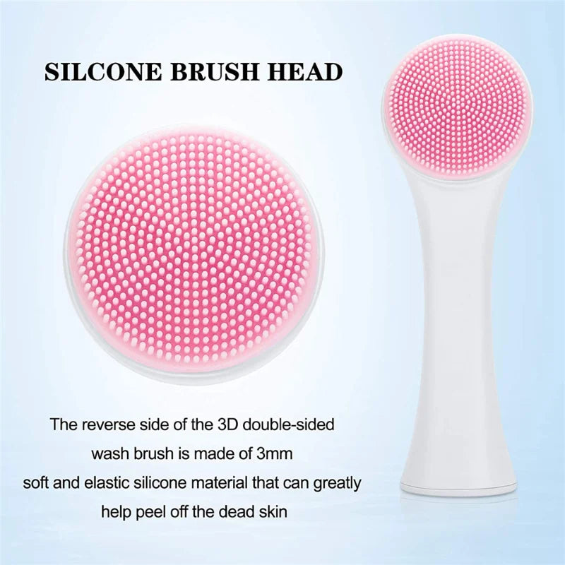 3D Double Sided Silicone Face Brush — Manual Cleansing & Exfoliator Massage Brush