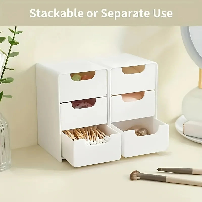 3-Tier Desk Organizer with Drawers — Portable Storage for Office, Jewelry & Cosmetics