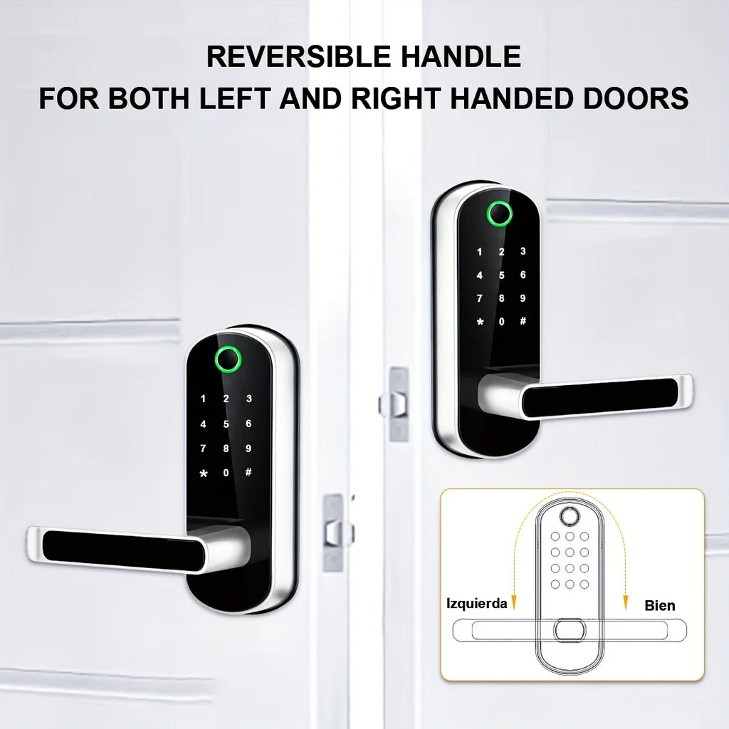 Smart Fingerprint Door Lock — WiFi App Remote Control Keyless Touchscreen with NFC & IC Cards