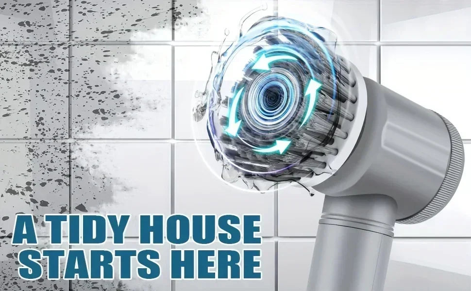 Electric Spin Scrubber — Cordless Cleaning Brush with 5 Heads for Bathroom & Kitchen