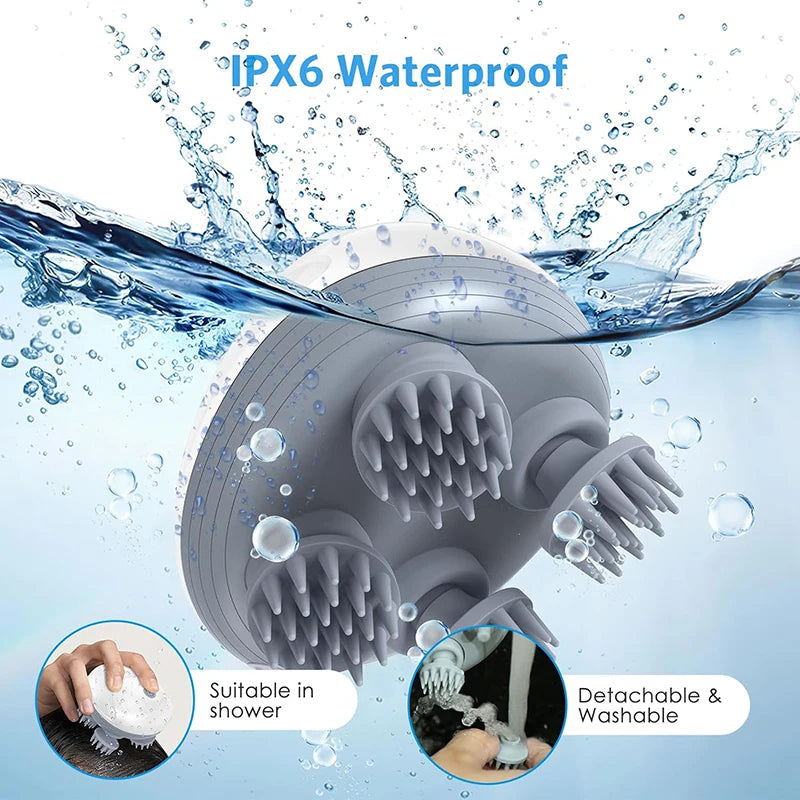 Electric Scalp Massager — Kneading Vibrating Head & Neck Massager for Hair Care & Relaxation