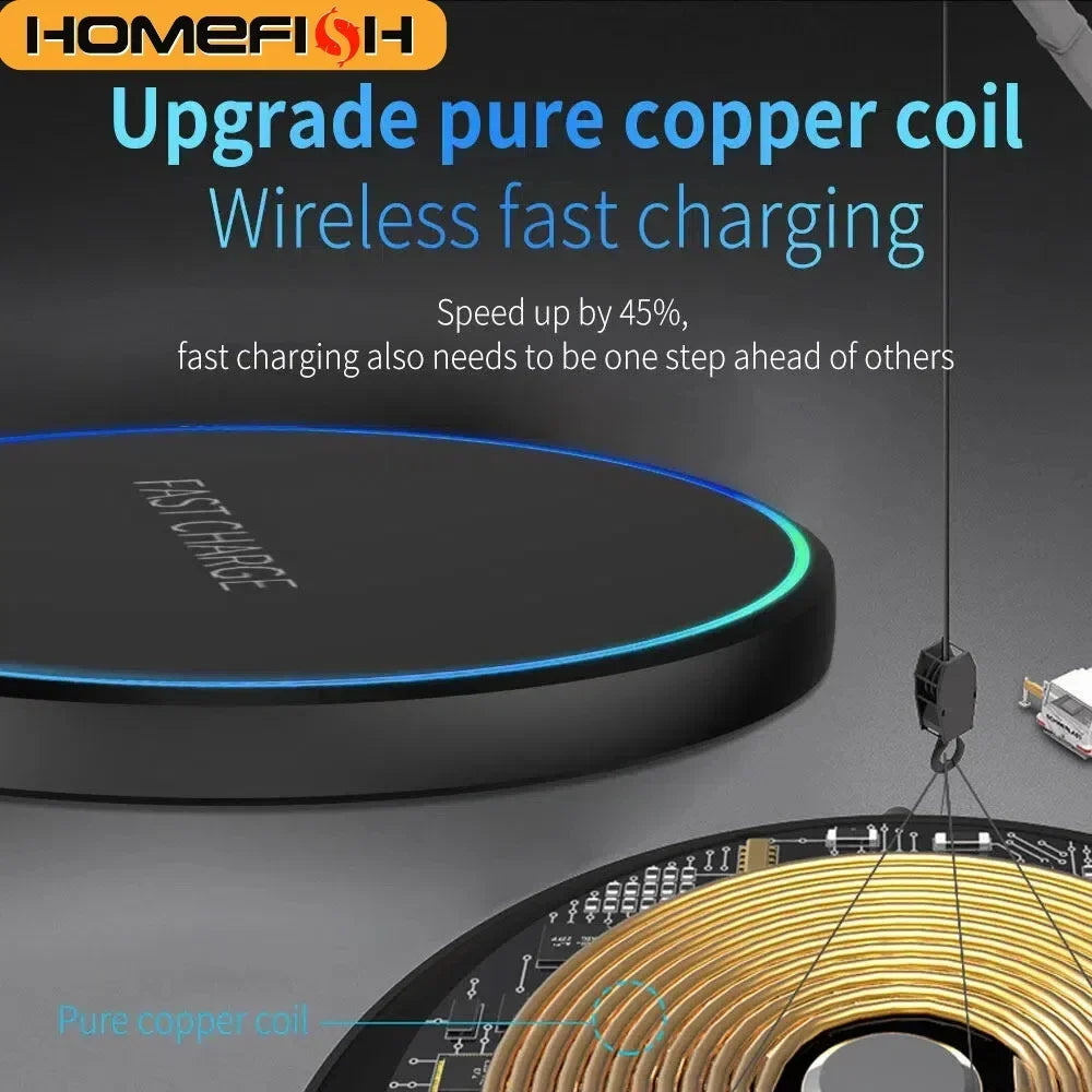 Wireless Charging Pad — Fast Induction Charger for Phone, Tablet, Watch & Earphones