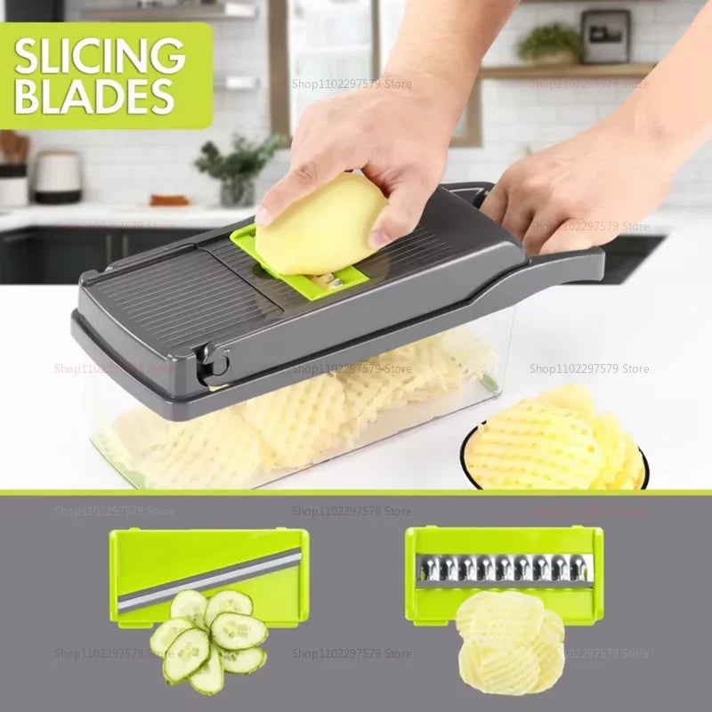 Multifunctional Vegetable Chopper — Portable Slicer, Shredder & Grater for Kitchen