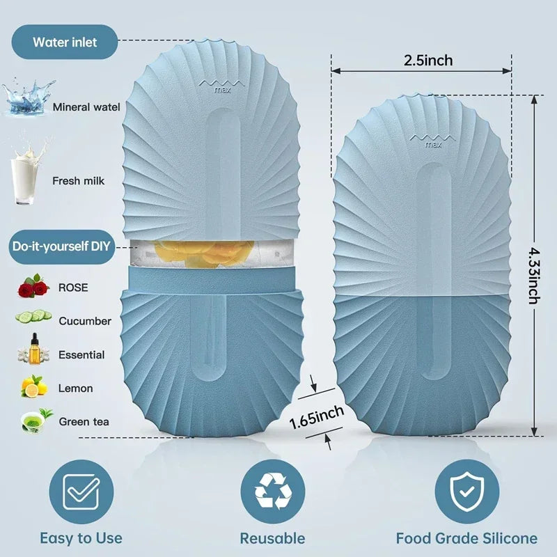 Ice Face Roller — Silicone Ice Cube Facial Massager for Eye Puffiness & Pore Shrinking
