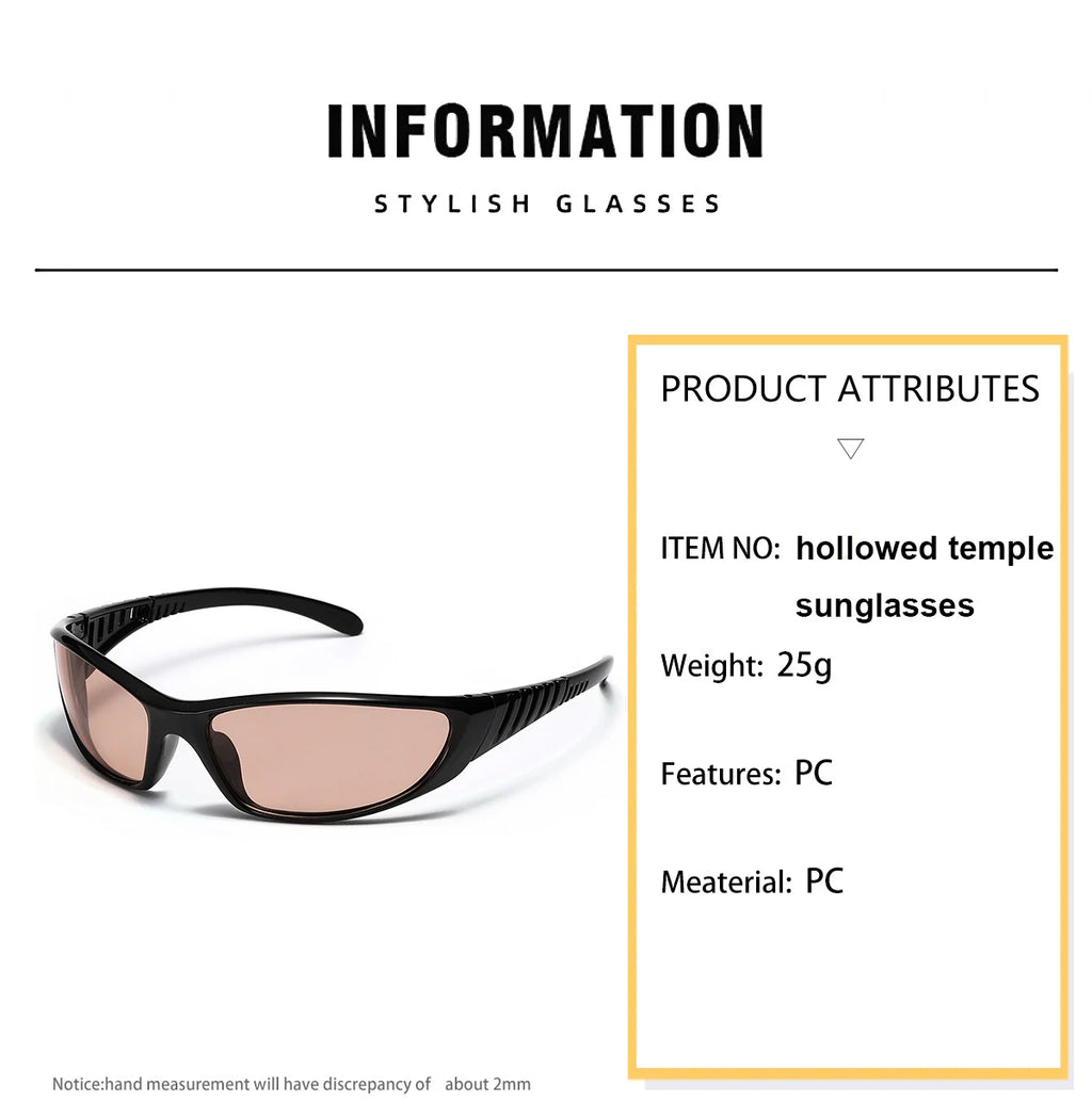 Y2K Silver Sunglasses — Trendy Hollowed Out Futuristic Style for Women & Men