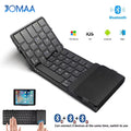 Foldable Bluetooth Keyboard with Touchpad — Wireless PU Leather Keyboard for iOS, Android & Windows