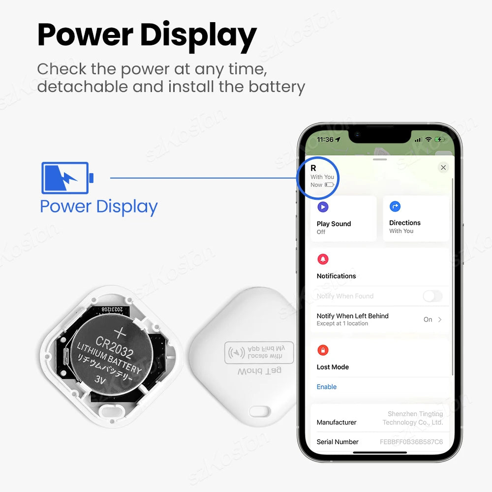 Mini GPS Smart Tracker Tag — iOS Find My Compatible Anti-Lost Finder for Keys, Wallet, Pet & Luggage