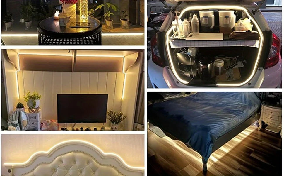 Smart Neon LED Light Strip — Dimmable Touch Sensor Flexible Waterproof Rope Light for Room Decor