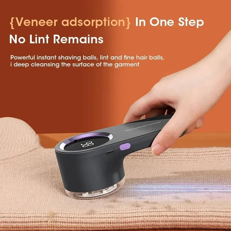 USB Rechargeable Electric Fabric Shaver with LED Digital Display - Lint & Fuzz Remover for Clothes, Sweaters & Upholstery