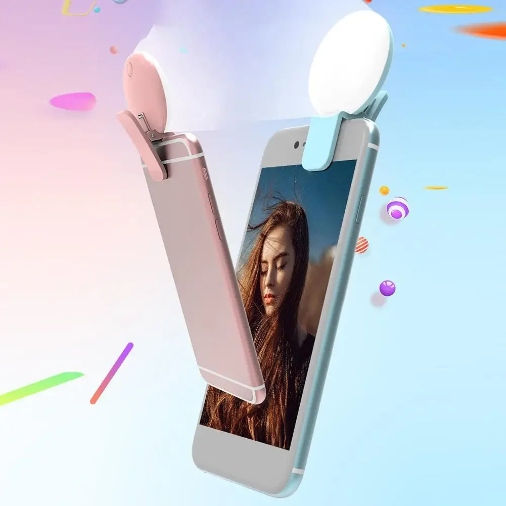 Mini LED Selfie Ring Light — Portable Clip-on Fill Light for Phone Photography