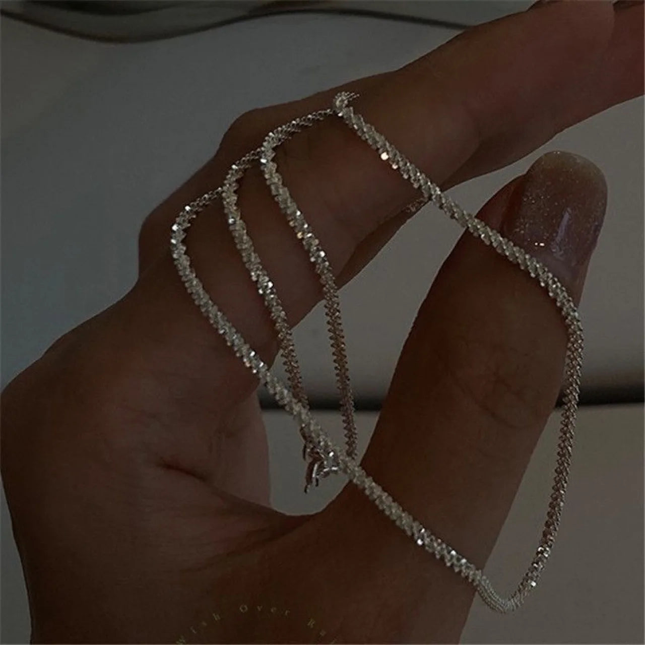 Silver Minimalist Jewelry Set — Starry Sky Collarbone Necklace & Bracelet for Women