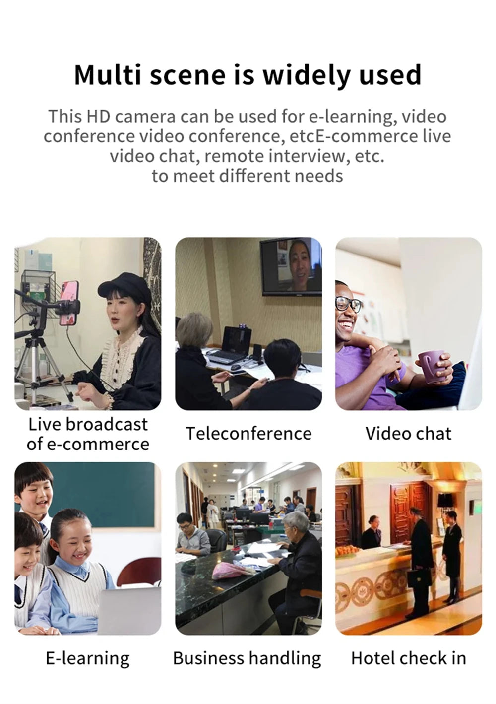 Portable 4K HD Webcam — Auto Focus with Microphone & Light for Live Streaming & Video Calls