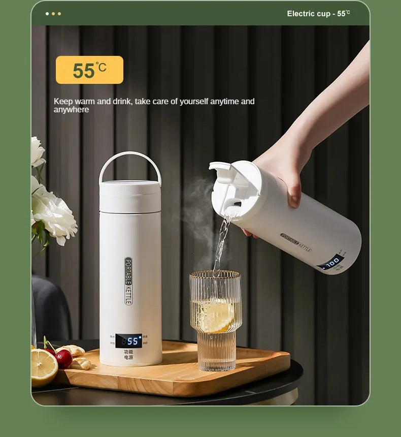 Portable Electric Travel Kettle – Fast Boiling 304 Stainless Steel Water & Baby Milk Warmer