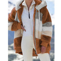 Oversized Plush Hooded Jacket — Warm Cashmere Streetwear Coat with Zipper & Pockets for Women