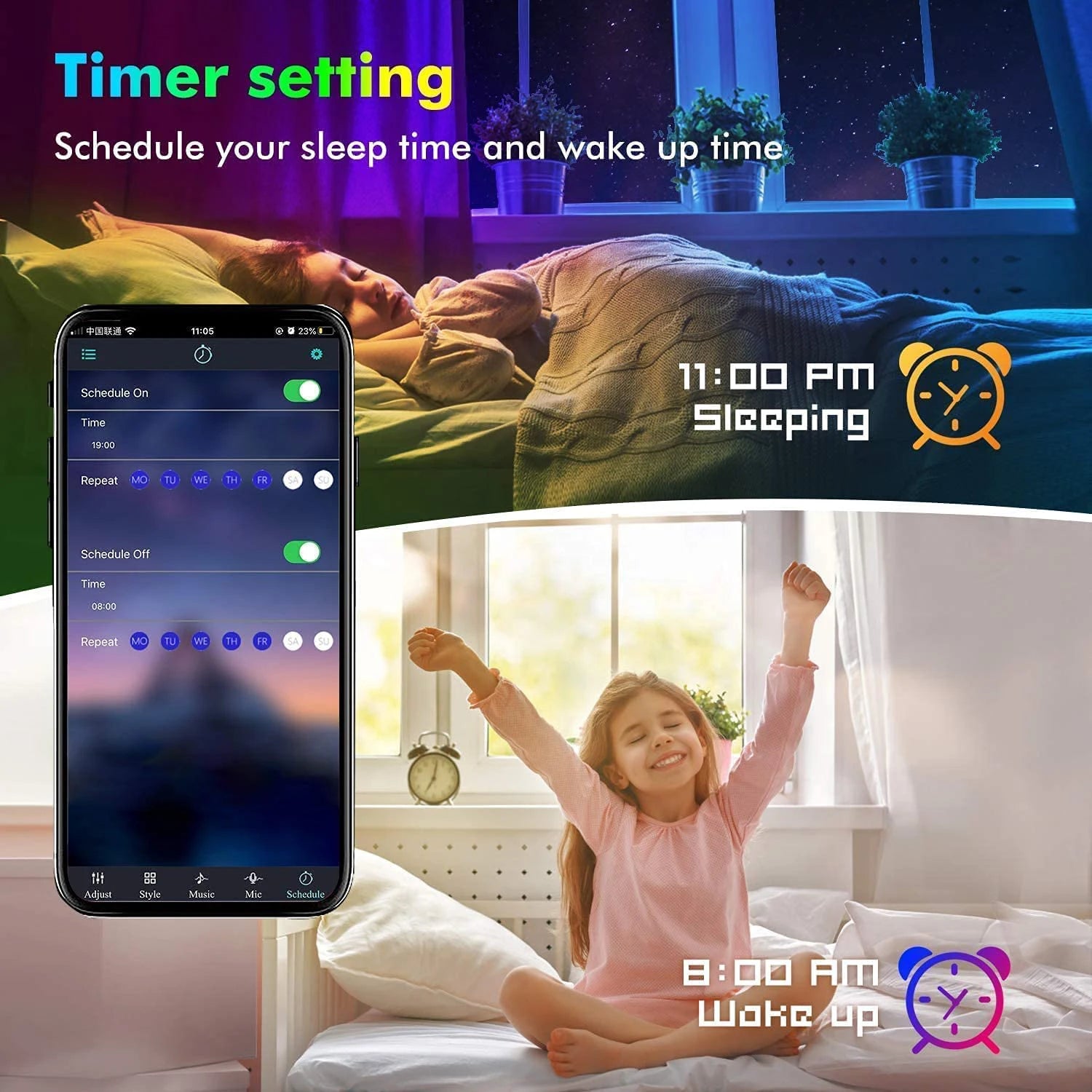 Smart LED Light Strips — RGB Music Sync Color Changing for Room & TV