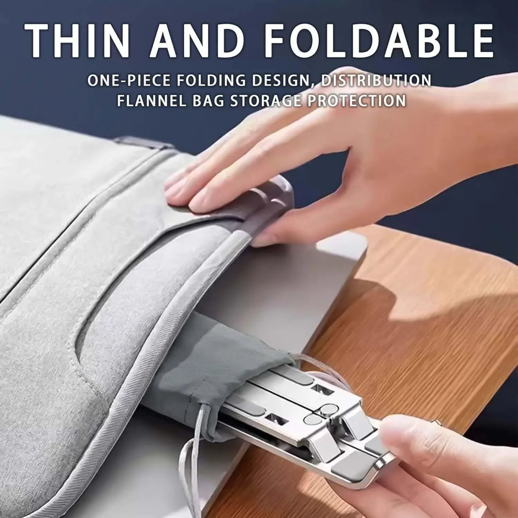 Adjustable Aluminum Laptop Stand — 6-Level Foldable & Portable for 8-16" Laptops