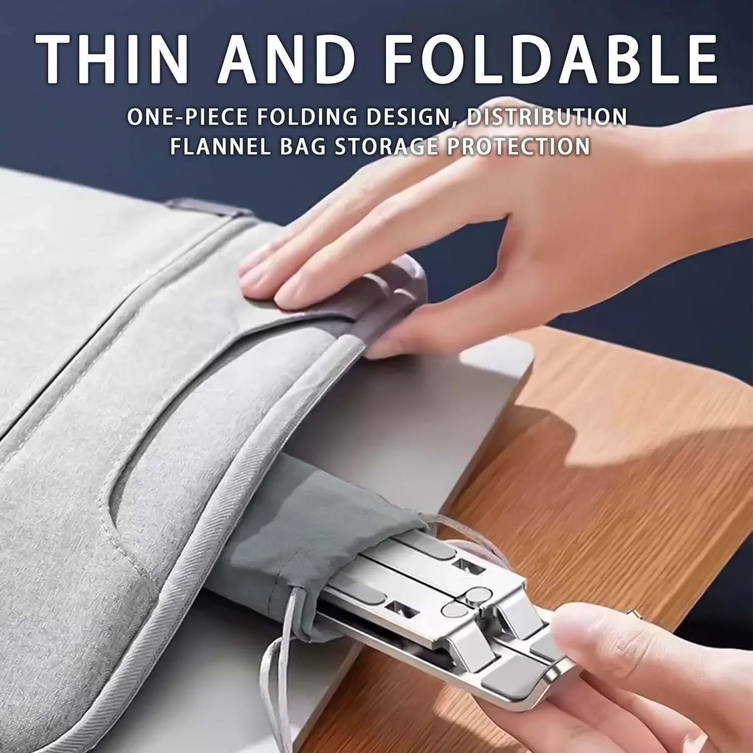 Adjustable Aluminum Laptop Stand — 6-Level Foldable & Portable for 8-16" Laptops