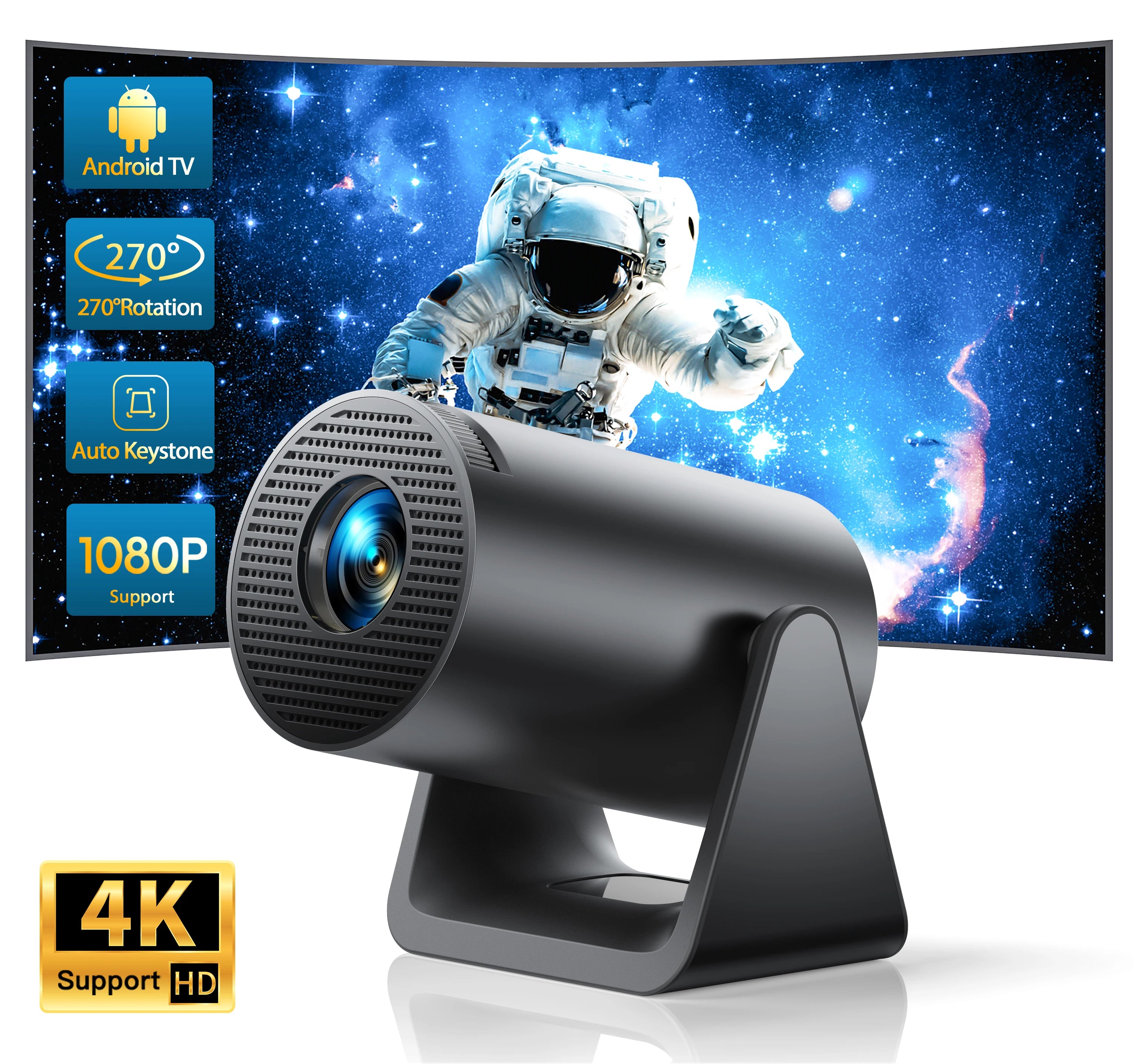 Wimius L1 Mini Projector — 1080P 300 ANSI Android 11 WiFi Bluetooth with Auto Keystone