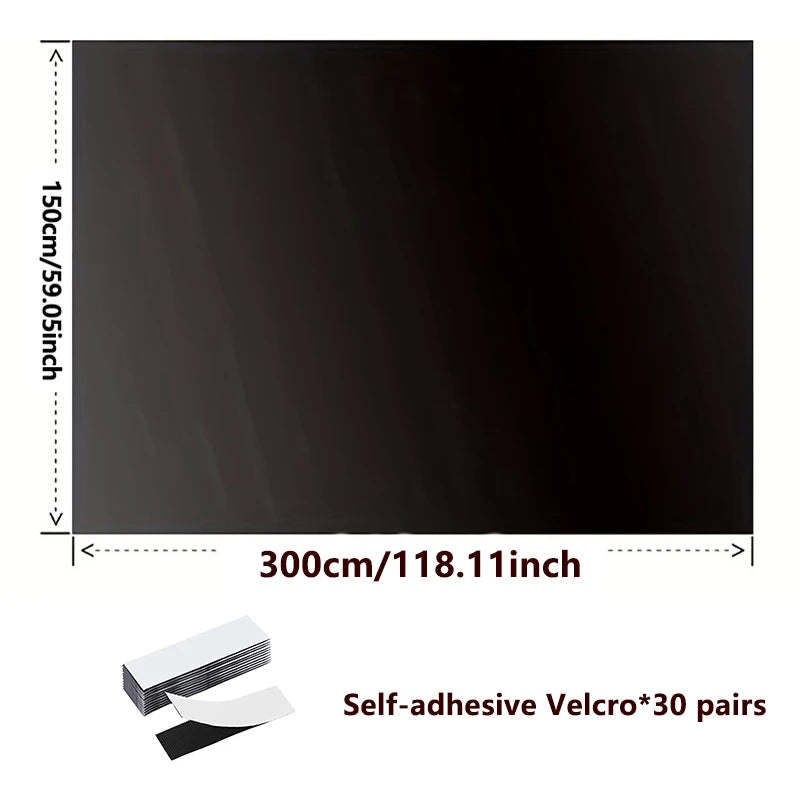 95-98% Blackout Window Film — Portable Self-Adhesive Removable Window Shade for Travel & Home