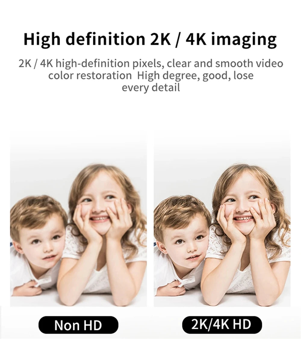 Portable 4K HD Webcam — Auto Focus with Microphone & Light for Live Streaming & Video Calls