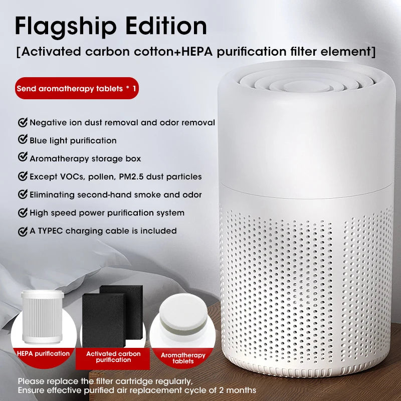 Air Purifier — HEPA Filter Desktop Cleaner for Home & Office