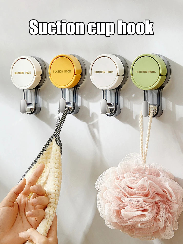 Strong Vacuum Suction Hooks — No-Drill Traceless Adhesive for Bathroom, Kitchen & Door