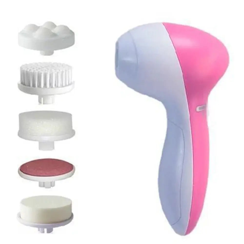 Electric Face Cleansing Brush 5-in-1 — Facial Cleanser Massager & Blackhead Remover for Skin Care