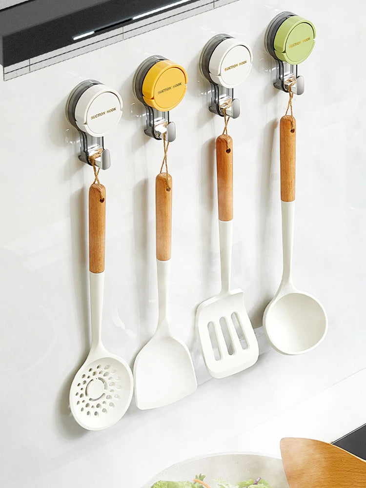 Strong Vacuum Suction Hooks — No-Drill Traceless Adhesive for Bathroom, Kitchen & Door