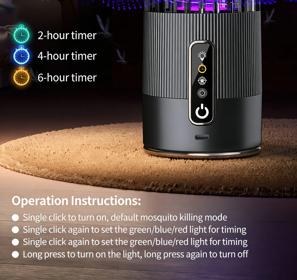 Solar Mosquito Killer Lamp — USB Rechargeable Outdoor & Indoor Insect Trap for Home & Camping