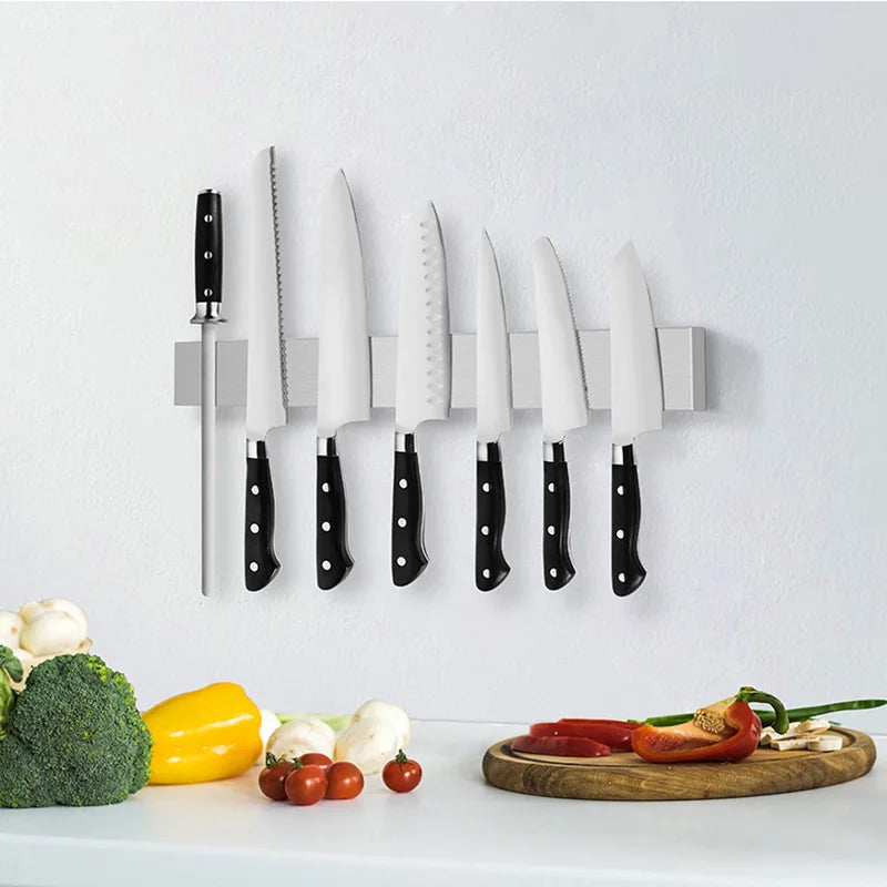 Magnetic Knife Holder Strip — Stainless Steel Wall Mount Rack for Kitchen 30/40/50cm