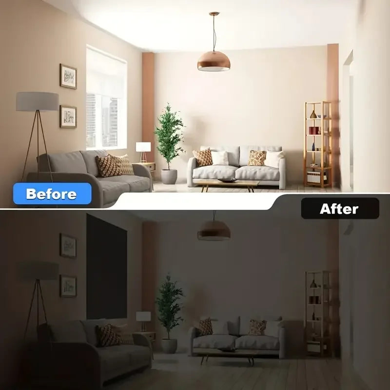 95-98% Blackout Window Film — Portable Self-Adhesive Removable Window Shade for Travel & Home