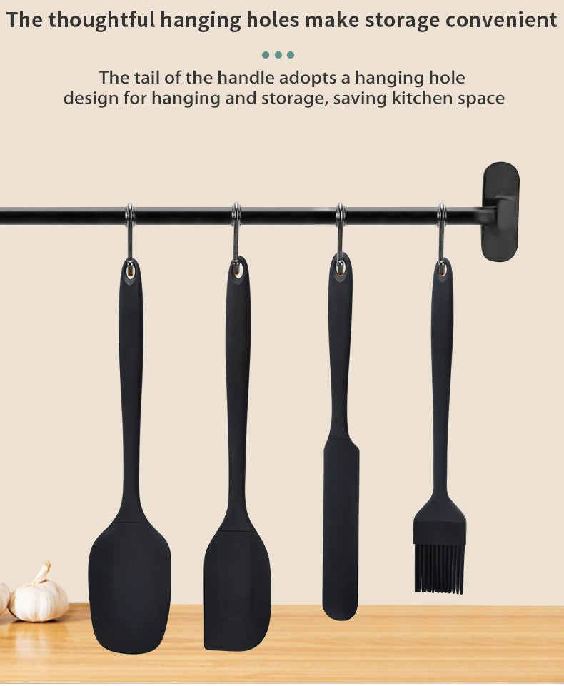 Silicone Kitchen Utensil Set — 6-Piece Baking Tool Set with Spatula, Scraper & Oil Brush