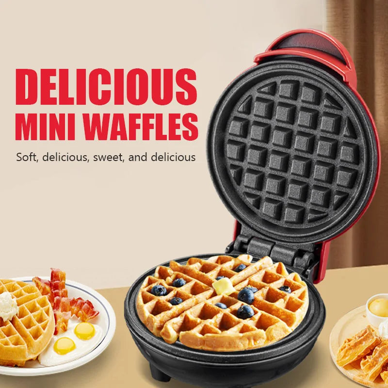 Electric Mini Waffle Maker — Double-Sided Heating Breakfast Machine for Home & Kitchen