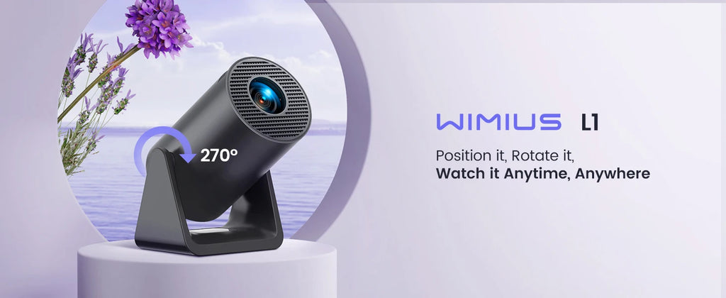 Wimius L1 Mini Projector — 1080P 300 ANSI Android 11 WiFi Bluetooth with Auto Keystone