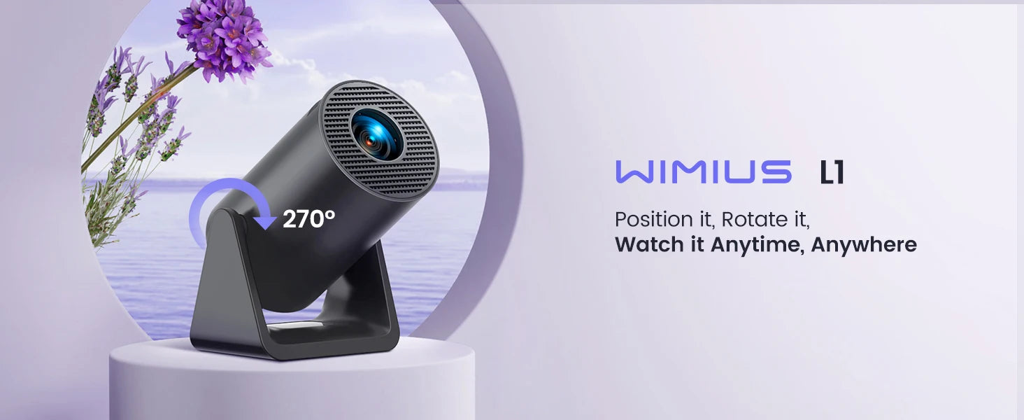 Wimius L1 Mini Projector — 1080P 300 ANSI Android 11 WiFi Bluetooth with Auto Keystone