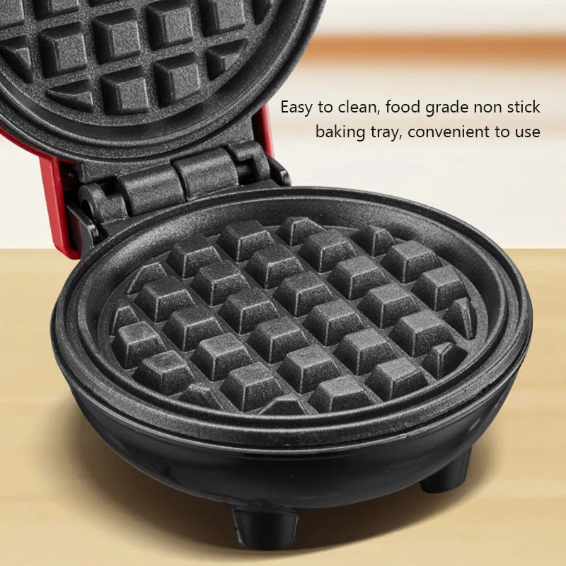Electric Mini Waffle Maker — Double-Sided Heating Breakfast Machine for Home & Kitchen