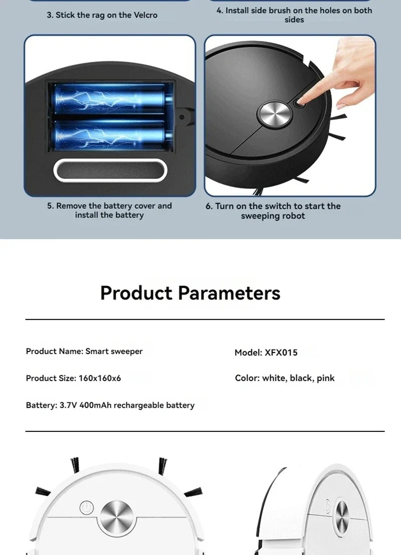 Smart Robot Vacuum Cleaner — Auto Sweep, Mop & Suction for Home Floors