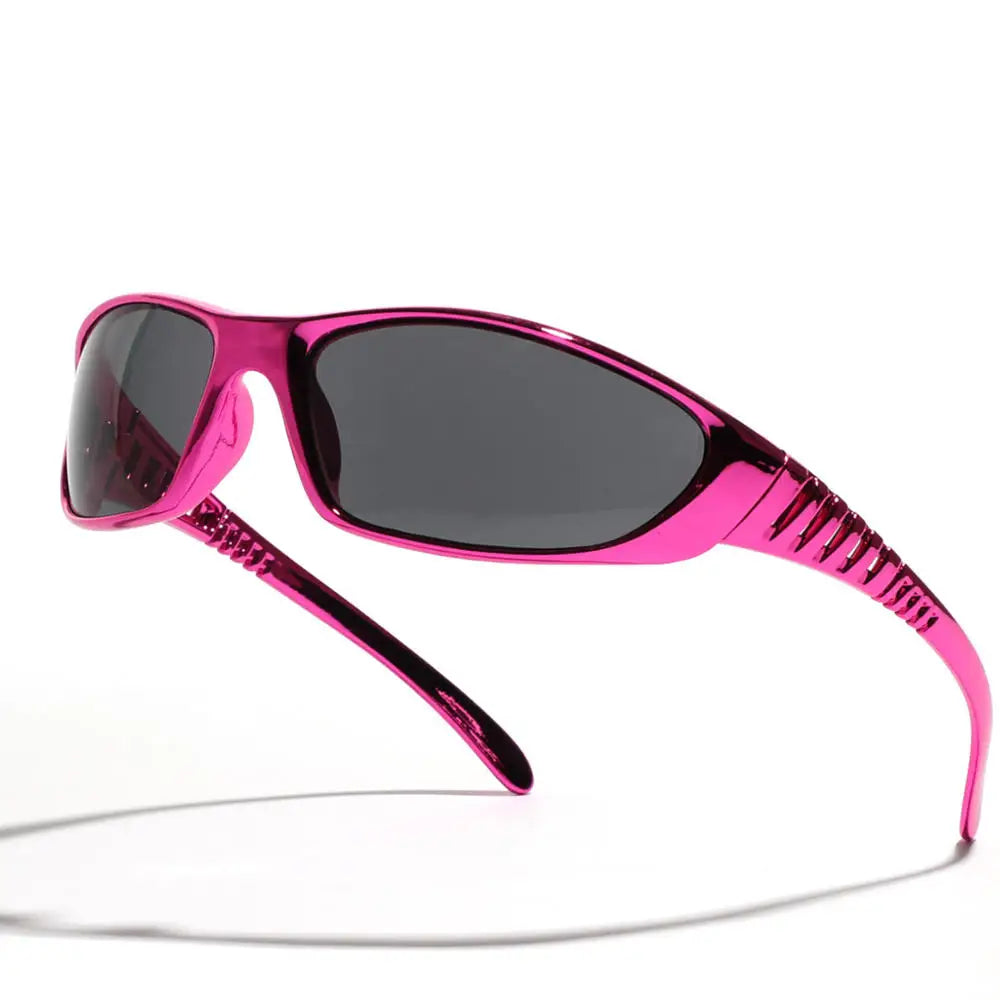 Y2K Silver Sunglasses — Trendy Hollowed Out Futuristic Style for Women & Men