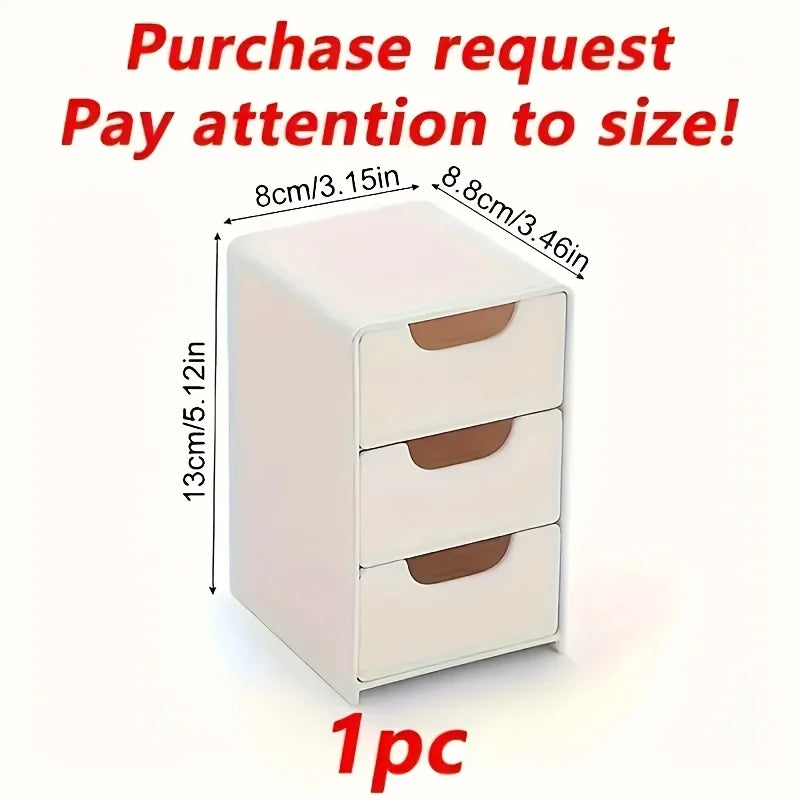 3-Tier Desk Organizer with Drawers — Portable Storage for Office, Jewelry & Cosmetics