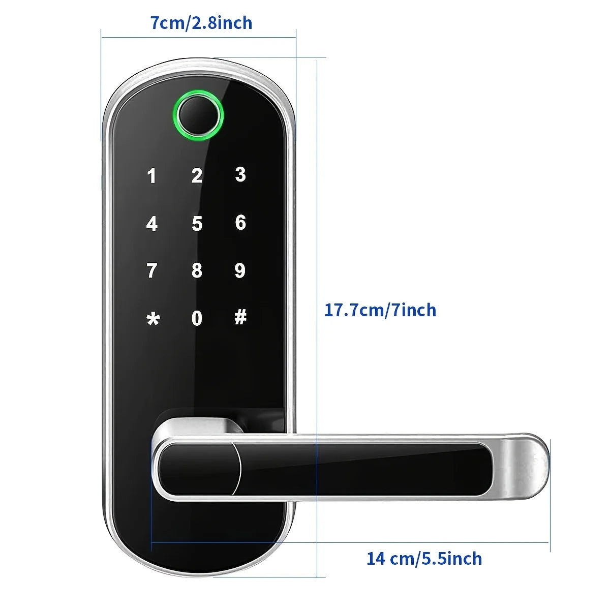Smart Fingerprint Door Lock — WiFi App Remote Control Keyless Touchscreen with NFC & IC Cards