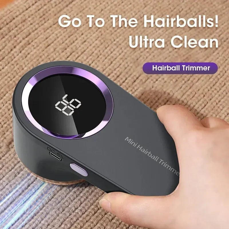USB Rechargeable Electric Fabric Shaver with LED Digital Display - Lint & Fuzz Remover for Clothes, Sweaters & Upholstery